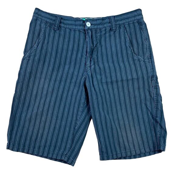 Vurt Striped Black Chino Shorts Sz 32 - Picture 1 of 5